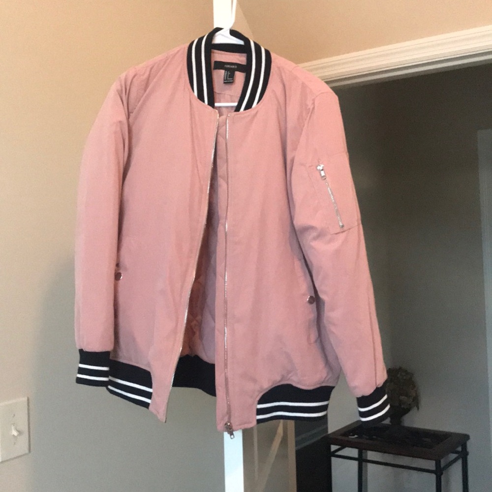 Extremely soft pink bomber jacket